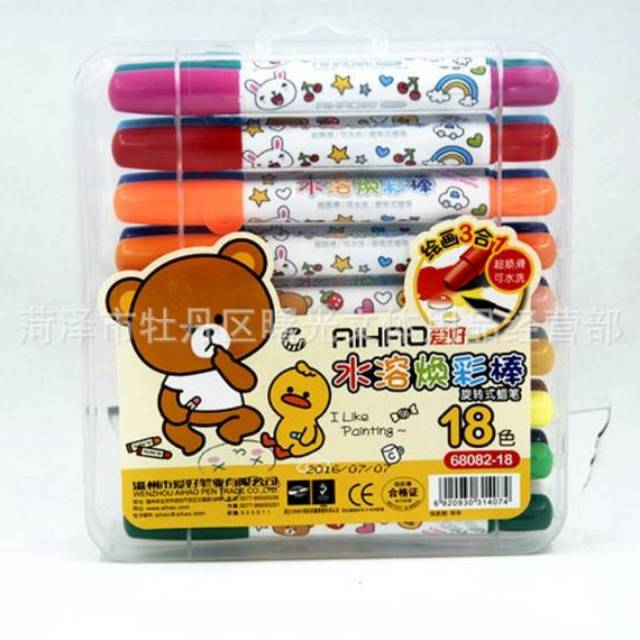 ESW Rolling Crayon AIHAO Water Soluable 3in1 Kode  68082-18 Warna