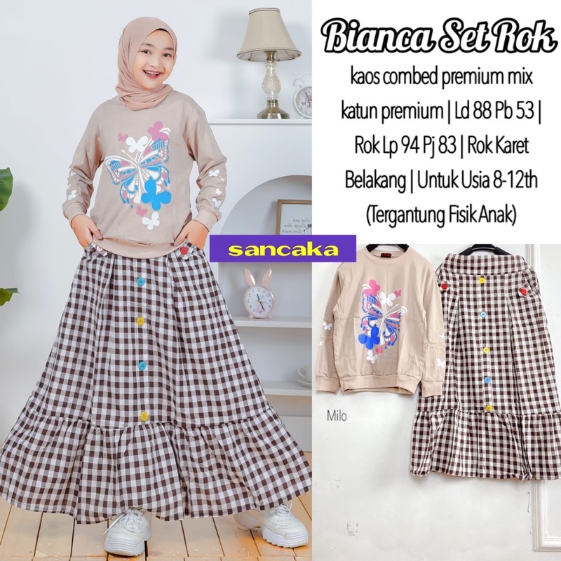 BIANCA SET ROK KIDS GAMIS ANAK SYARI BY SANCAKA