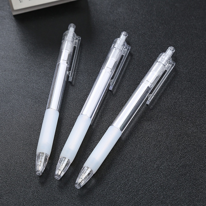 5pcs 0.5mm Black Ink Transparent Press Signature Gel Pen School Office Stationery Supplies