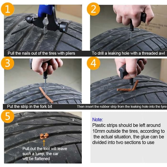 ALAT TAMBAL BAN TUBLES Lengkap Tinggal Pakai Tubbles Tire Repair Toolkit Hq Berkualitas