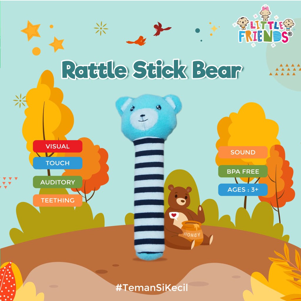 ♥BabyYank♥ BONEKA RATTLE STICK LITTLE FRIENDS - MAINAN BAYI - TOY - LFR2010 LFR2020 LFR2030 LFR2040