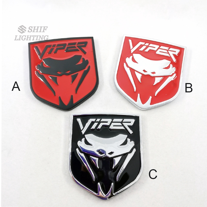 1Pc Stiker Emblem Logo Ular Kobra Bahan Metal Untuk Dekorasi Mobil Ford Mustang