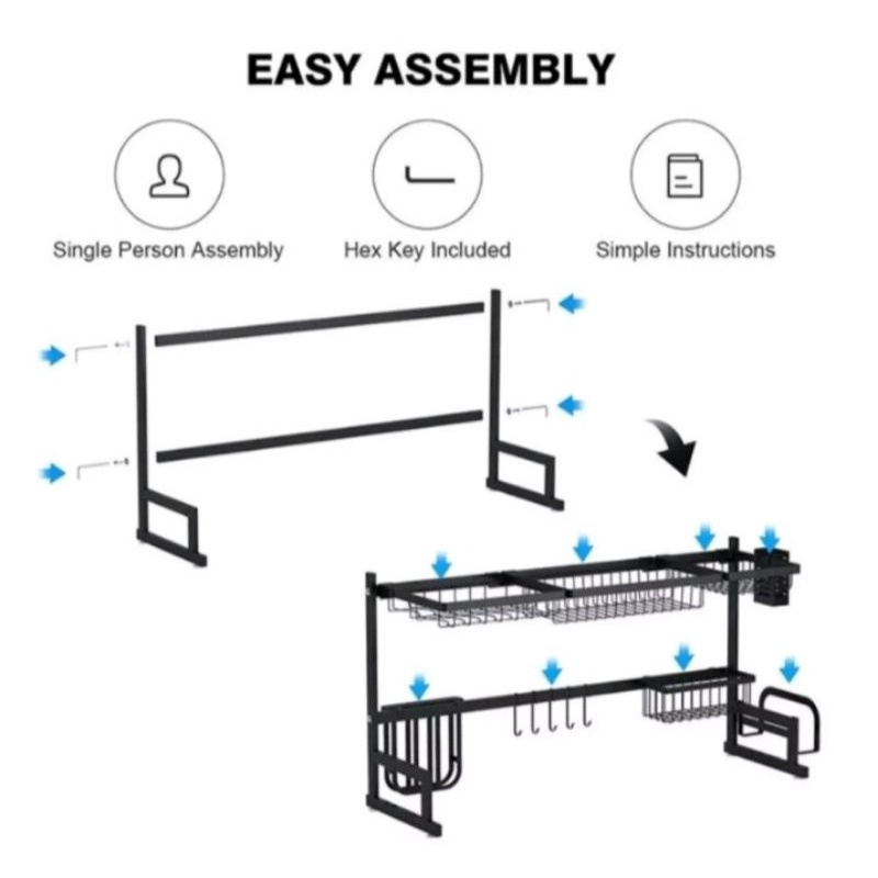 rak piring wastafel ukuran 65 cm dan 85 cm/rack serbaguna/rak wastafel