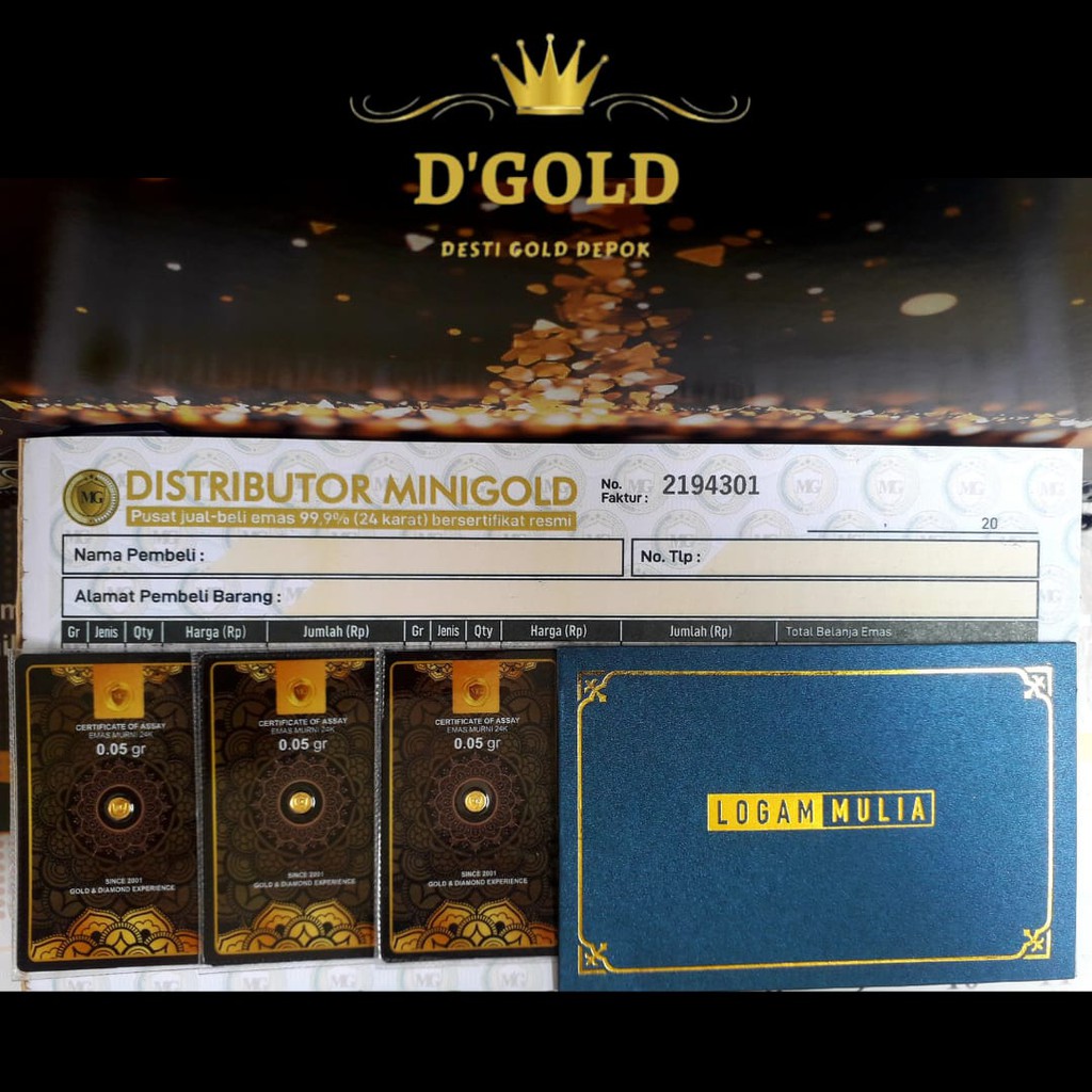 MINIGOLD 0,05 Gram Logam Mulia Emas 24 Karat / EMAS MINI GOLD