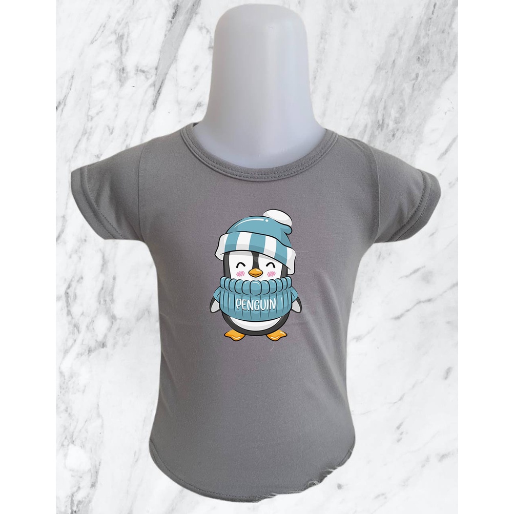 Baju Anak Laki Laki Perempuan Penguin / Baju Distro Anak Unisex Usia 1 - 6 Tahun | baju anak perempuan laki laki / kaos anak cewek cowok Cute Penguin