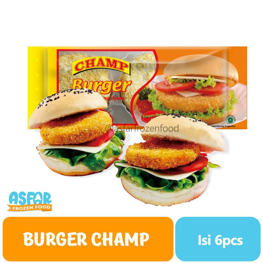 

Champ Burger / Burger Daging Ayam 315 Gram Isi 6 Pcs