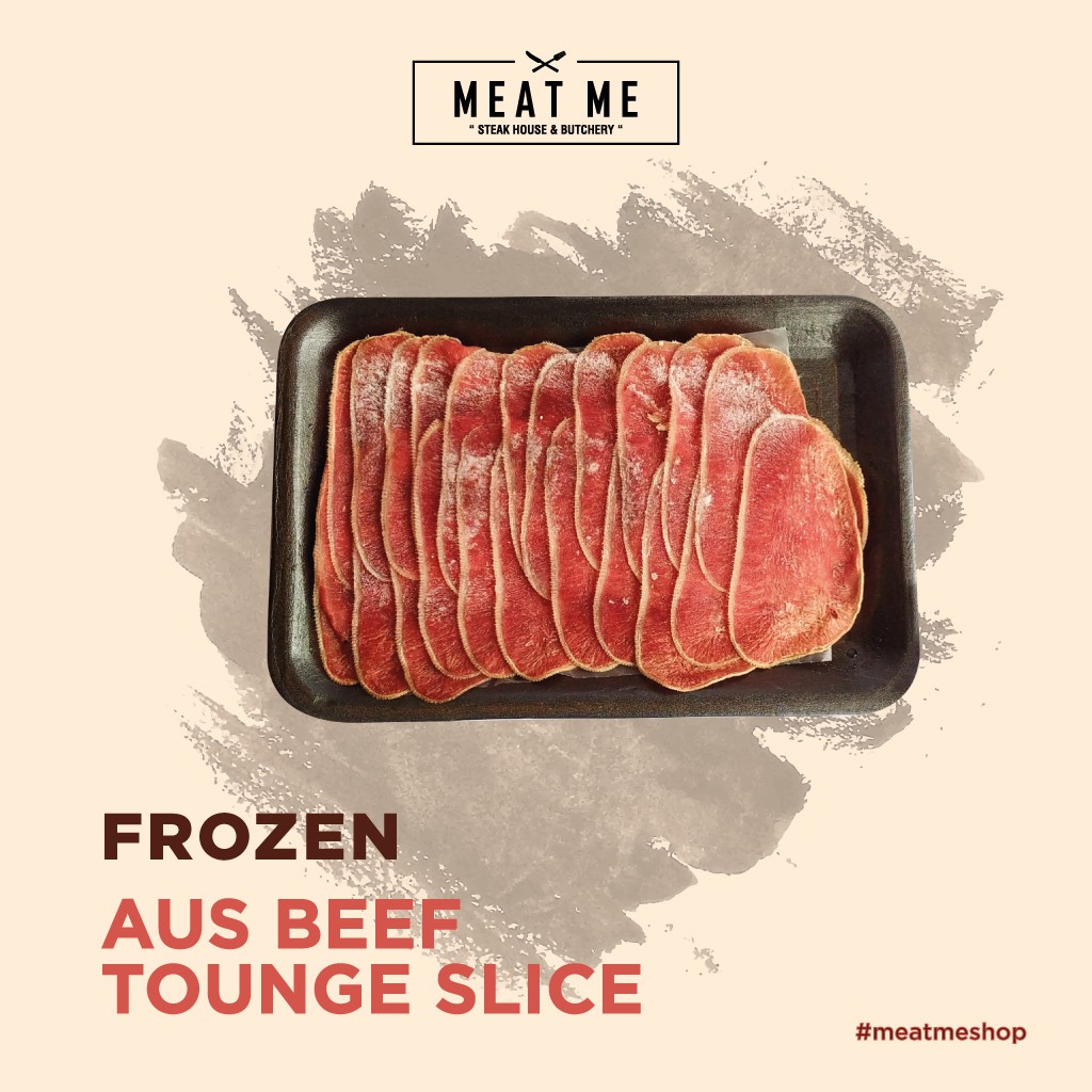

MEAT ME Frozen Meat - PREMIUM AUS Beef Tongue Slice | Gyutan 165 Gram