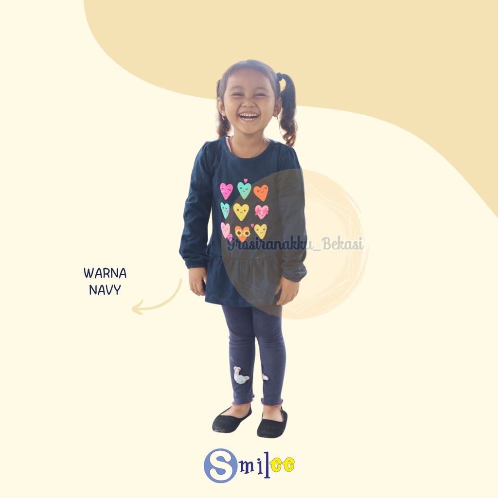 Minidress Anak Smilee Warna Navy Size 1-5Tahun