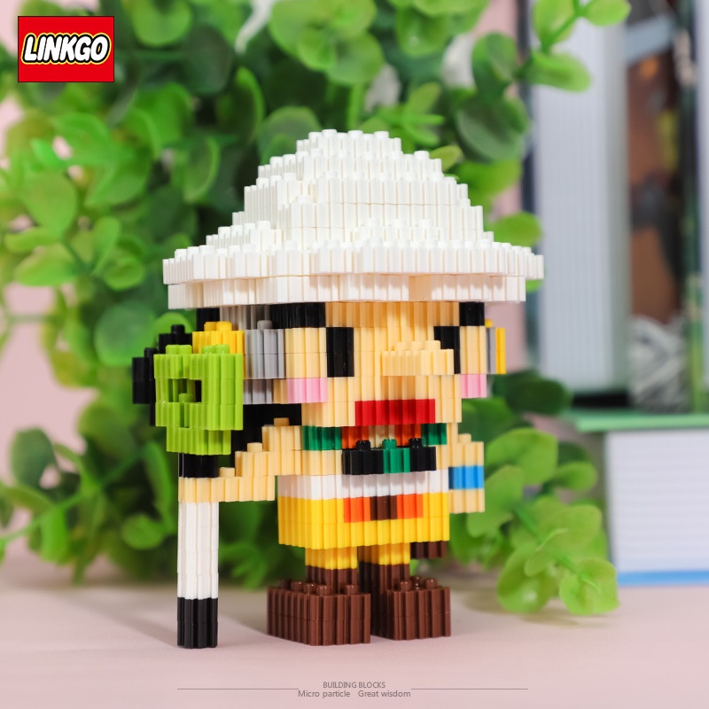 Mainan Balok Bangunan model Kartun One piece Untuk Hadiah Anak