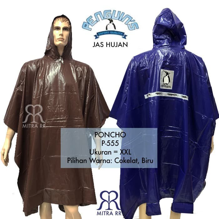 Jas Hujan Poncho Batman Penguins Pinguin P-555 PVC Tebal