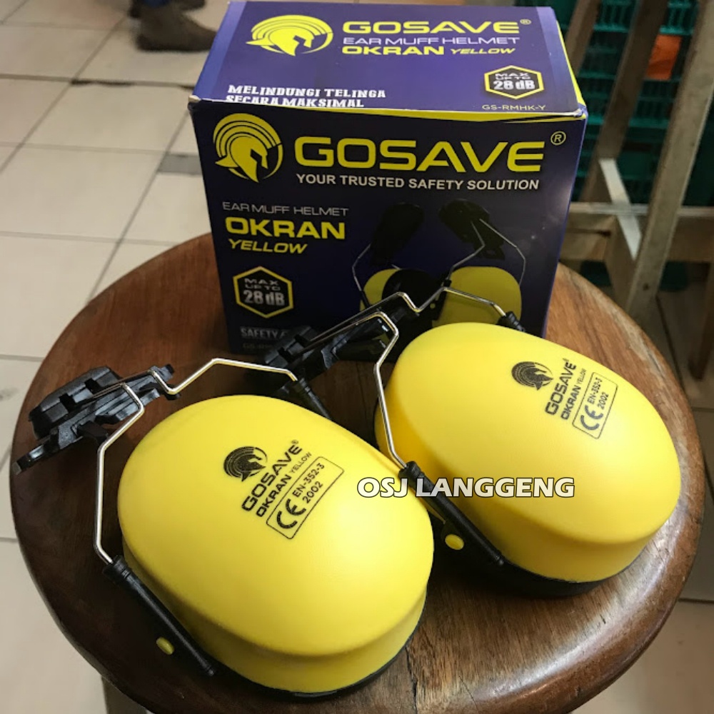 Ear Muff Cantel Helmet OKRAN Earmuff Safety 28Db Kuning Gosave 28 DB