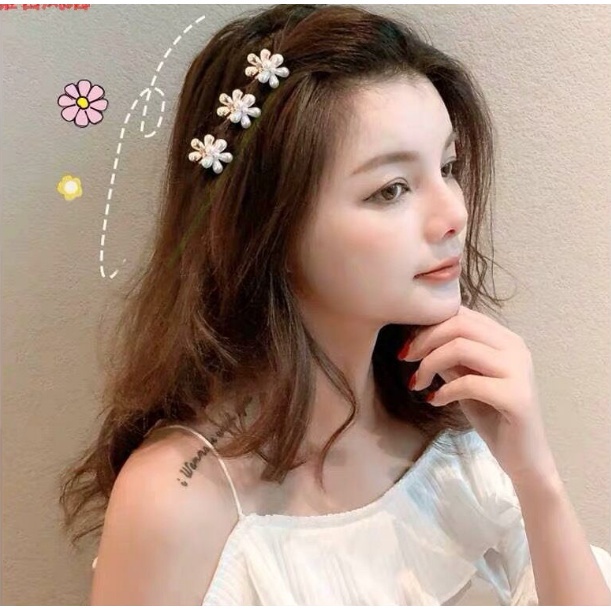 JEPIT RAMBUT WANITA KOREA MOITF PEARL BUNGA PUTIH ELEGANT AKSESORIS JEPIT RAMBUT IMPORT AK81