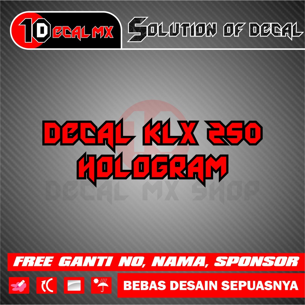 DECAL KLX 250 HOLOGRAM