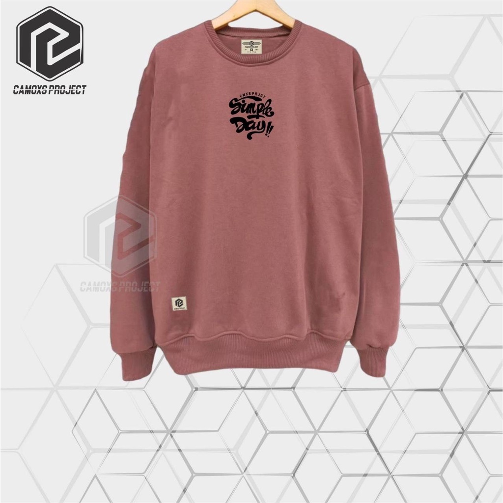 Krewneck Sweater Pria Distro Sweter Big Size Switer Krunek Fleece Tebal Gaya Street Style Sweatshirt Oblong Cowok Cewek