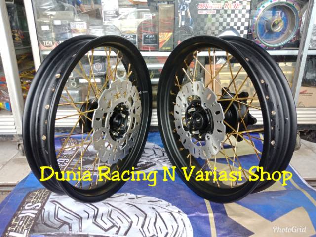 Velg Supermoto Honda CRF 150 ring 17 tapak lebar Tromol depan belakang CRF sama stel