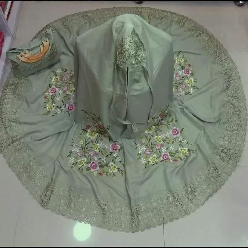 mukena khadijah bordir suji caia