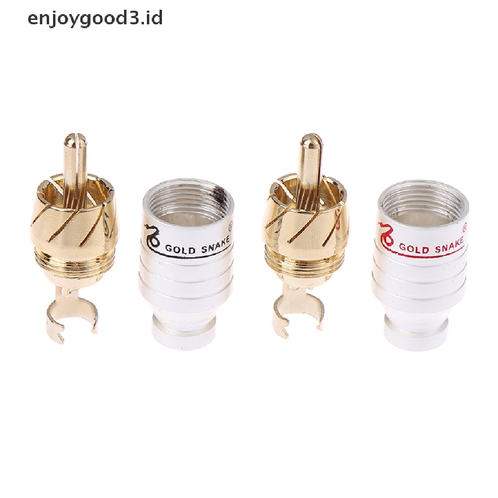 (Rready Stock) Adaptor Konektor RCA Male Lapis Emas (ID)