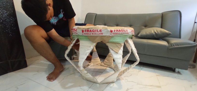 Meja Tamu Minimalis Segi 8 Hexagon Teras Coffee Table Diameter 60 Cm