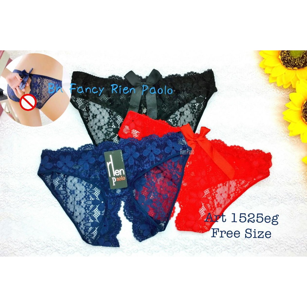 Celana dalam Wanita Sexy Cd Wanita Transparan Rien Paolo Open Crotch Isi 2 pcs 1525egCelana Dalam