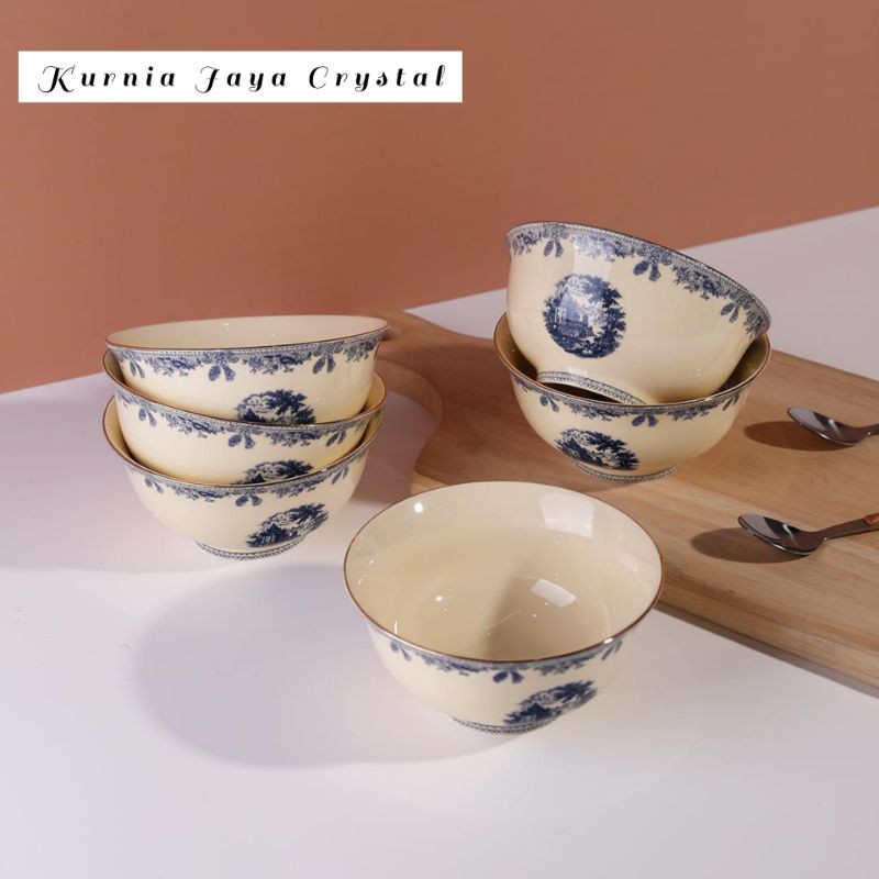 Mangkuk keramik Capodimonte Windsor set 6 Mini/ Capodimonte Mangkuk Keramik