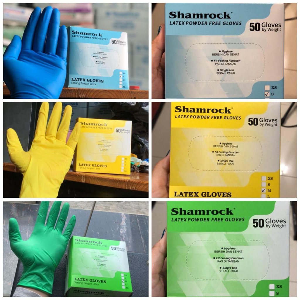 Shamrock Color Latex Gloves - Powder Free