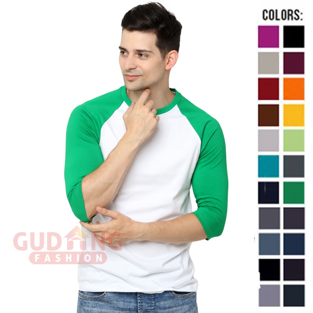 Kaos Raglan Polos Kombinasi - Banyak Pilihan Warna POL (COMB)