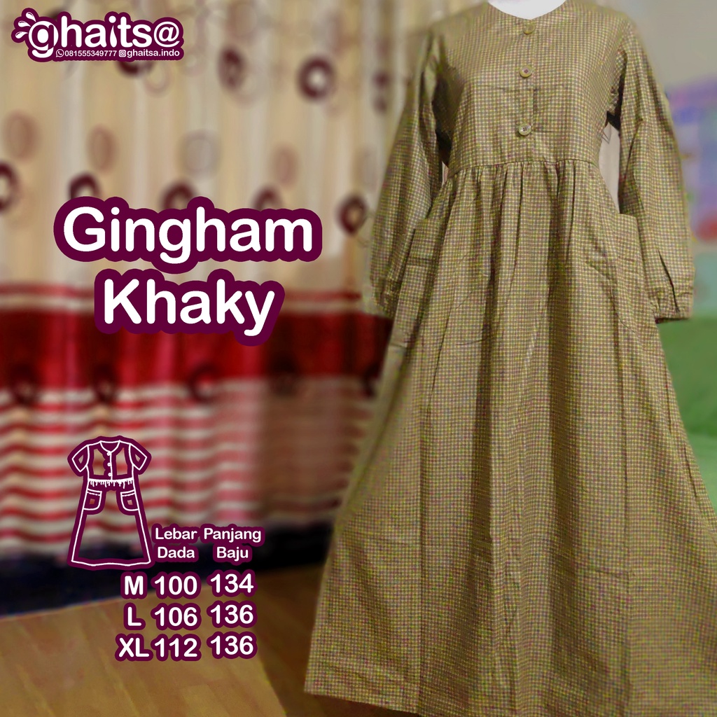 Ghaitsa Gamis Homedress Baju Lebaran Bumil Busui Katun Jepang Tokai Senko mirip Ditsy