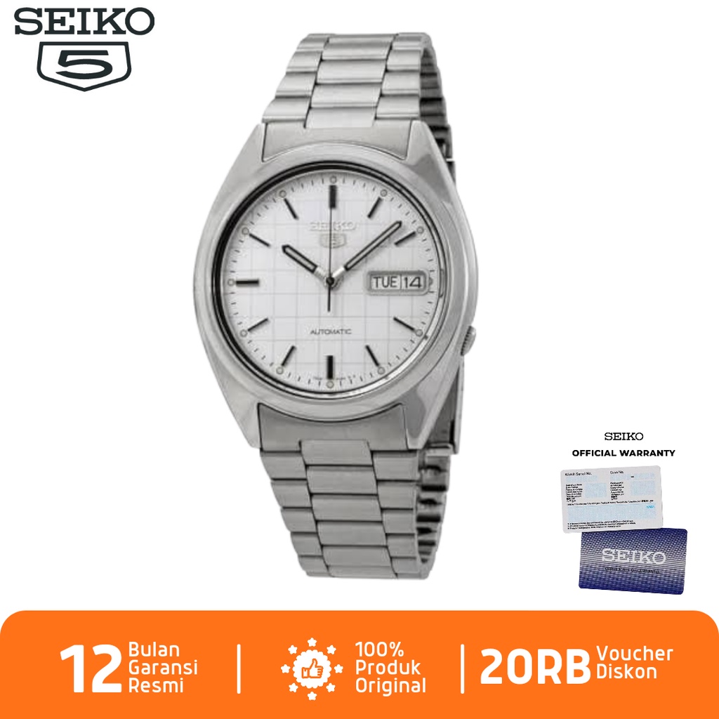 Seiko 5 SNXF05 Jam Tangan Pria Seiko 5 Automatic SNXF05K1 Stainless Steel Strap