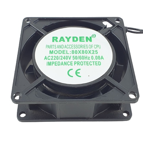 Kipas Pendingin Rayden 8cm 220V Cooling Fan AC 220 Volt 8 x 8 x 2.5 cm