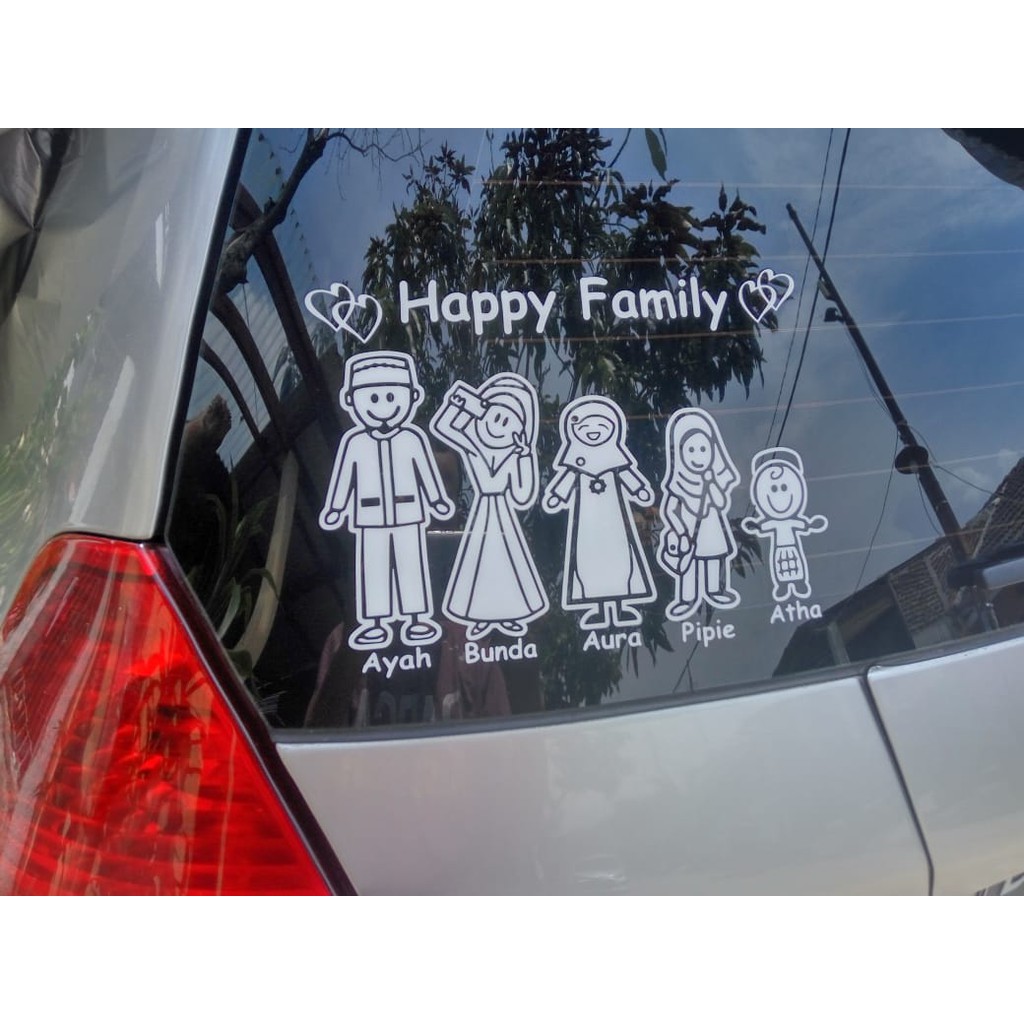 Stiker Mobil Happy Family Karakter Keluarga Sticker Keren Lucu