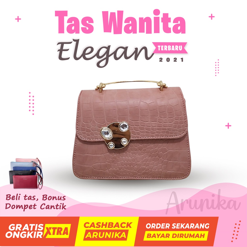 AR001BUF Tas Kondangan Wanita Elegan Undangan Pesta Ibu Terbaru Kantor Jinjing Import Kekinian 2021 