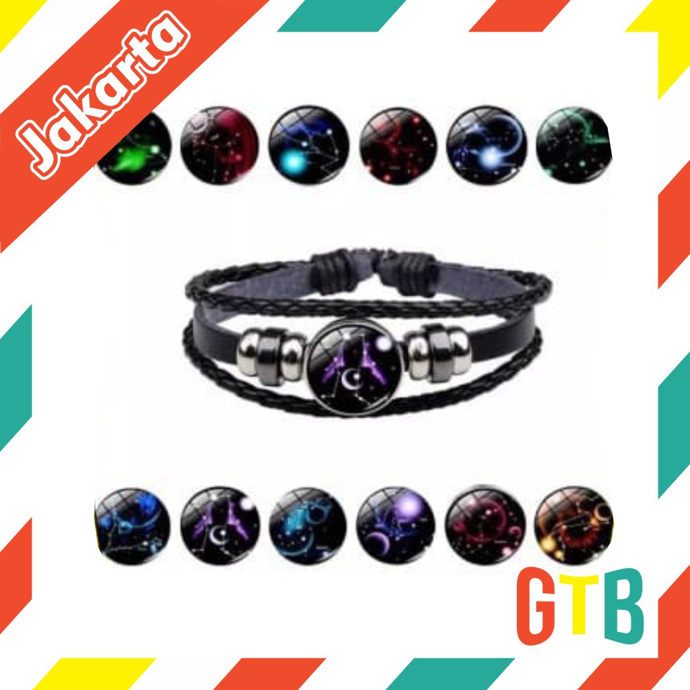 ❤️GTB❤️ A004 Gelang Tangan Zodiak Pria Wanita Fashion Import Murah Batam