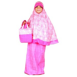 Mukena Anak Batik Embos Faiza - Pink