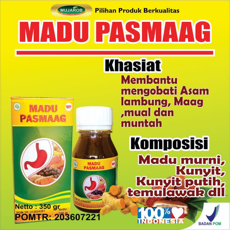 Madu Pasmaag 350 gram Madu Meringankan Gangguan Lambung Kembung Mual