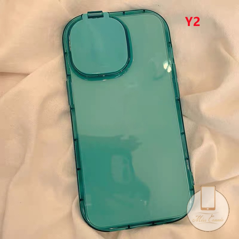 Soft Case Silikon TPU Warna Permen Dengan Cermin Makeup Untuk IPhone 7Plus 8Plus 11 12 13 Pro Max XR X XS Max