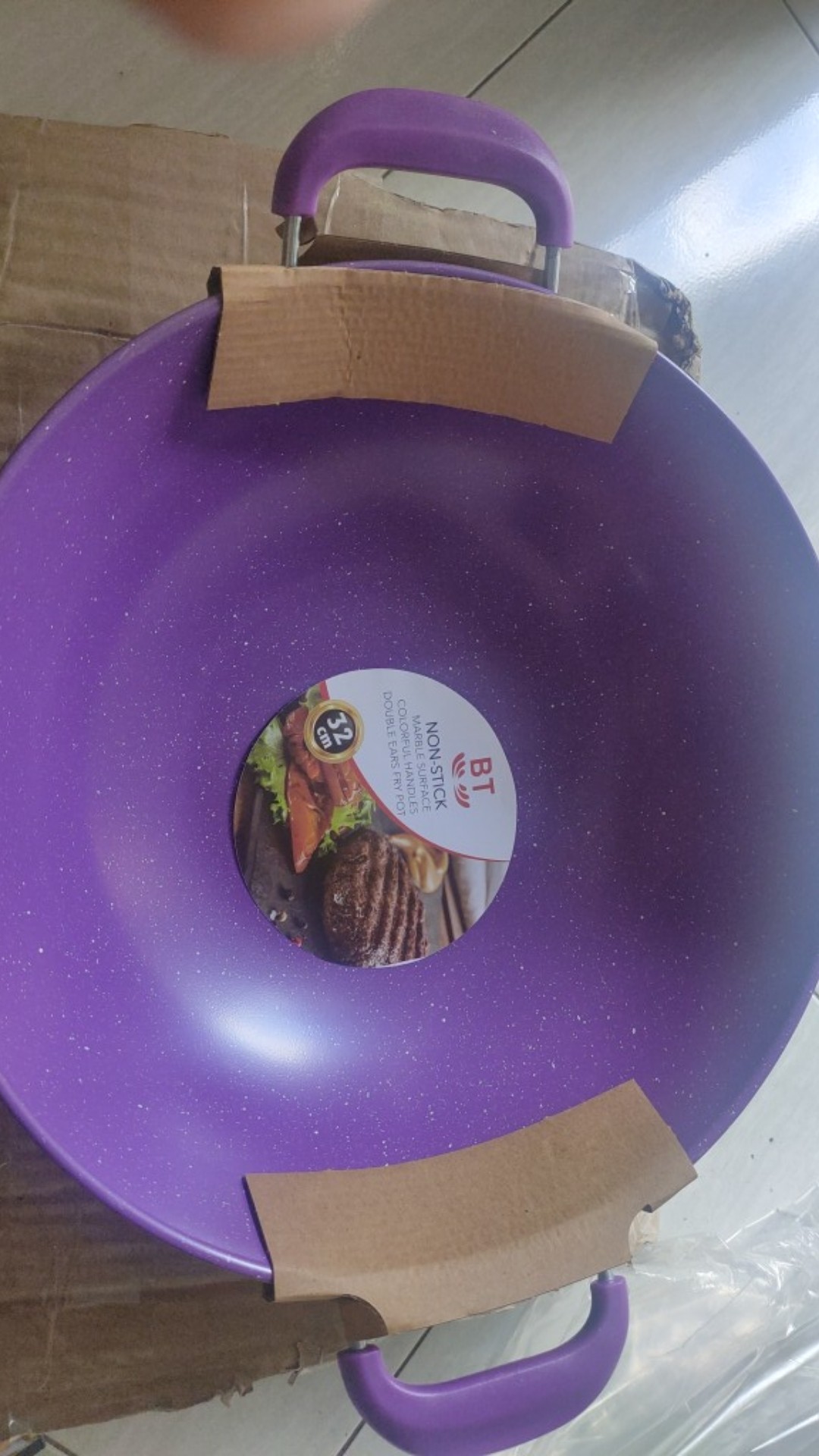 Wajan Marble Anti Lengket Uk. 34cm | Wajan Warna Anti Lengket Uk. 34cm