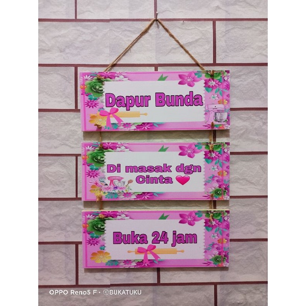 Bukatuku Walldecor Hiasan dinding pajangan Dapur pink cantik