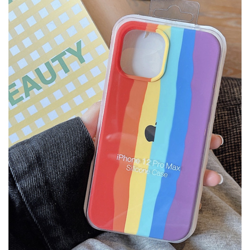 FULL COVER iPhone Soft Case Rainbow Premium 6 6S 6+ 6S+ 7 7+ 8 8+ X XR XS 11 12 Pro Max Pelangi Plus Silikon Warna