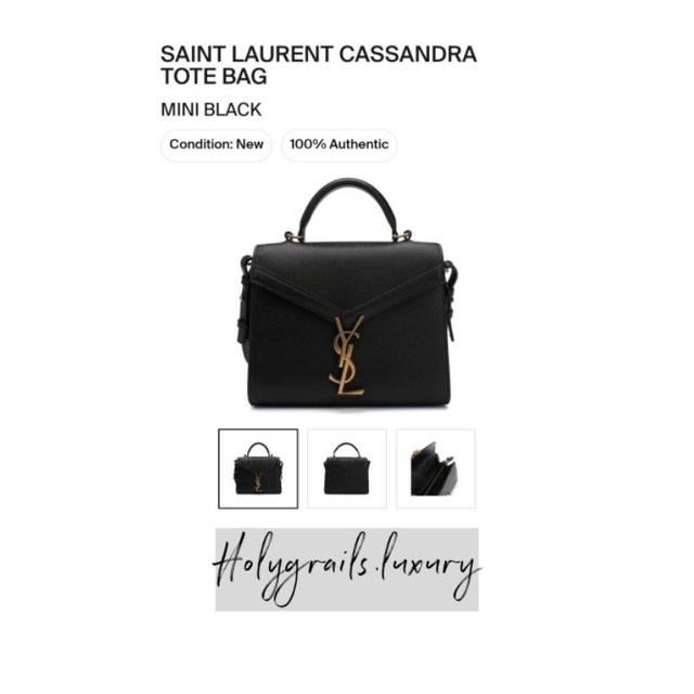 Saint Laurent Cassandra Tote Bag Mini Black