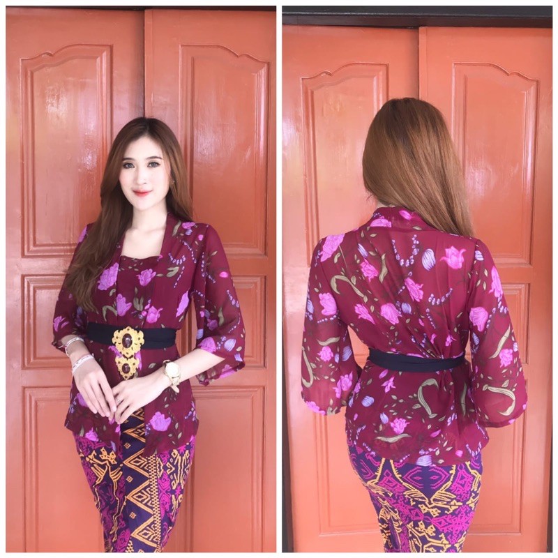 kebaya jadi sifon print bunga