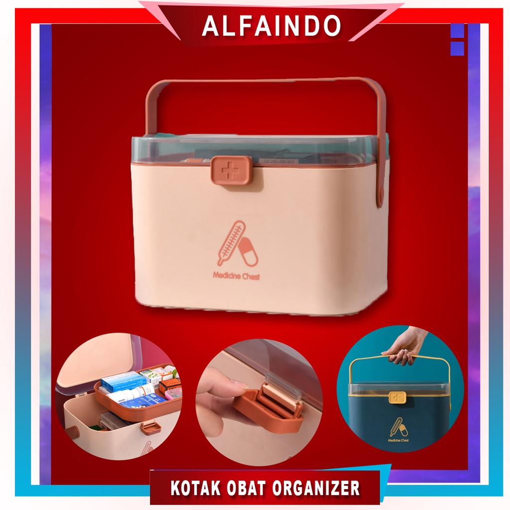 Kotak Obat Tempat Penyimpanan P3K First Aid Medicine Box Organizer - KO002