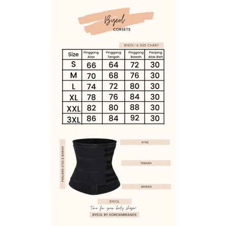 Korean Brands Byeol PostPartum Body Shape Corset - Byeol-a (KORSET MELAHIRKAN RESLETING WAIST SHAPER BELT RESLETING SLETING)