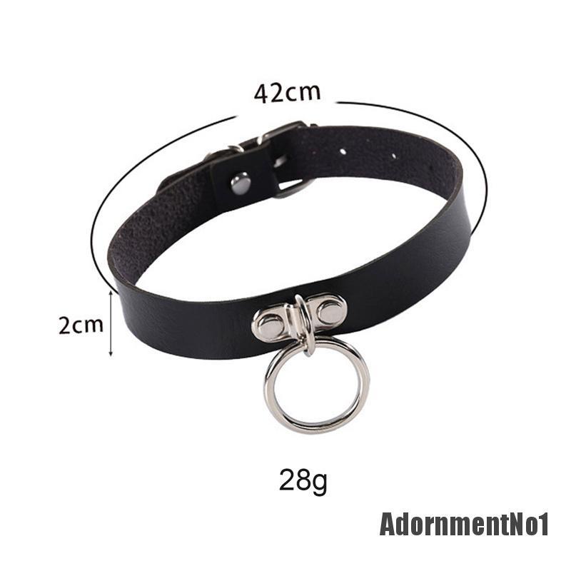 (Adornmentno1) Kalung Choker Bahan Kulit Imitasi Model Punk / Gotik Untuk Wanita