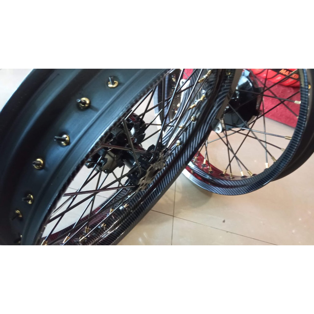 Velg Set Champ CRF Carbon Velg Champ Ori 1 Paket Tromol jari jari velg Ring 17