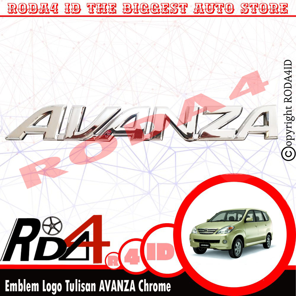 Emblem  Logo Toyota Tulisan Avanza Chrome