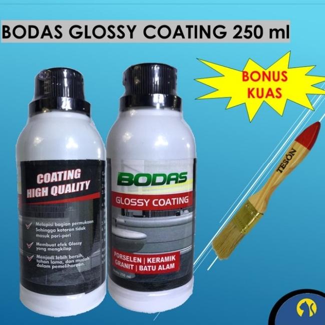 Coating Keramik Lantai Bodas Glossy Coating Granit dan Batu Alam 250ml
