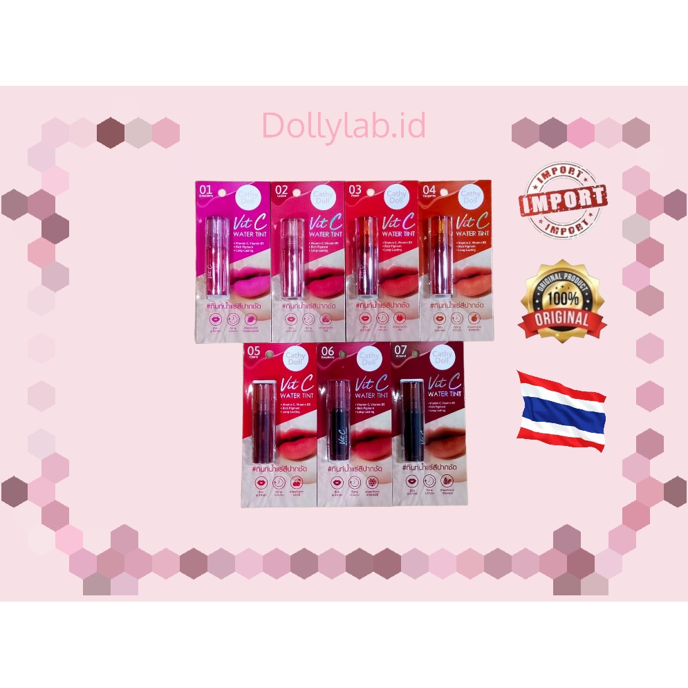 [BIG SALE] CATHY DOLL Vit C Water Tint | WIN METAWIN |Lip Tint | Lipstik 100% Original Thailand