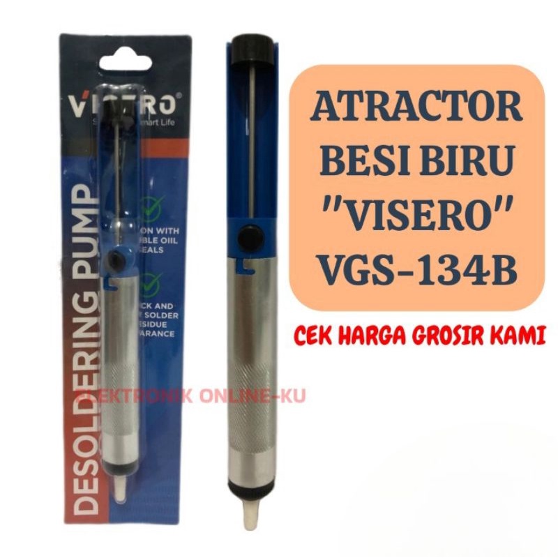 ATRACTOR SEDOTAN TIMAH DESOLDERING PUMP BESI BIRU VISERO VGS134B