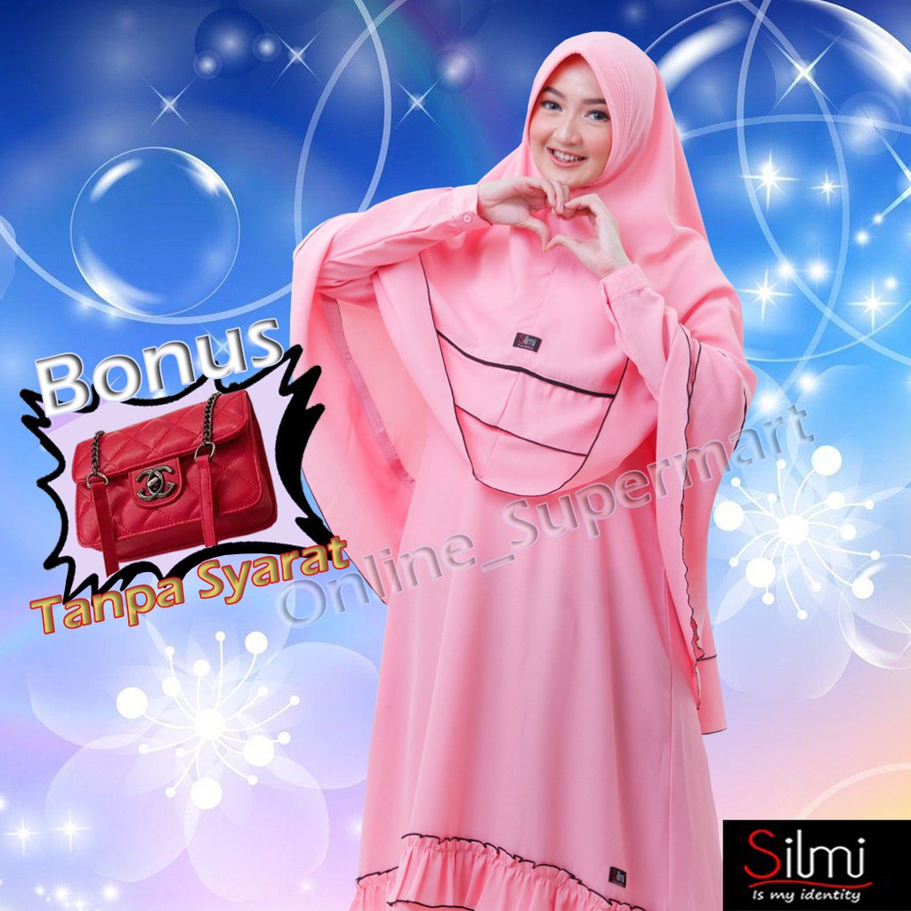 Farhana Dress Pink Set Khimar Gamis Syar'i