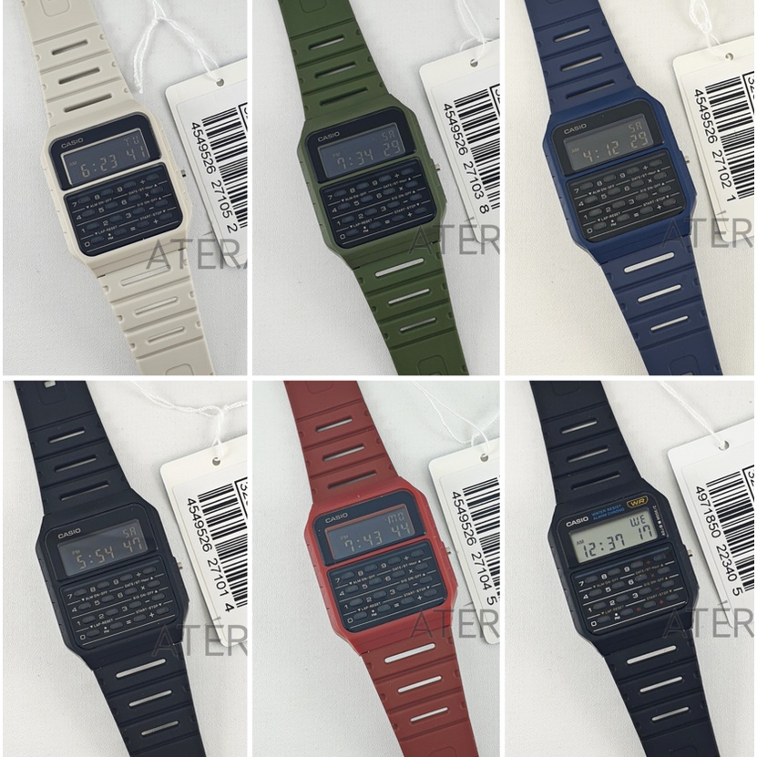CASIO CA-53WF ORIGINAL / JAM TANGAN KALKULATOR CA 53 53W HITAM ORI DIGITAL CALCULATOR CA53 RUBBER KARET PRIA WANITA